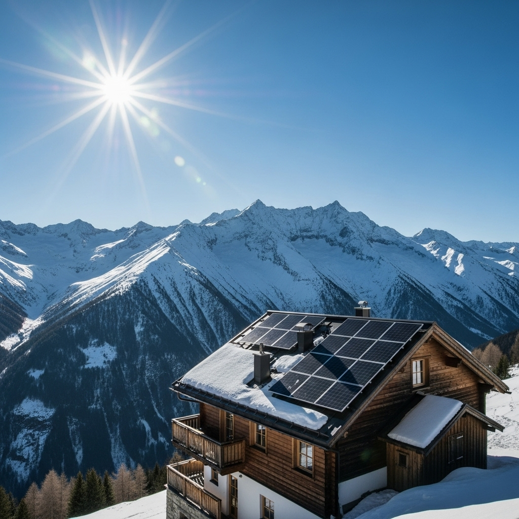 Maison avec panneaux solaires à Chamonix-Mont-Blanc